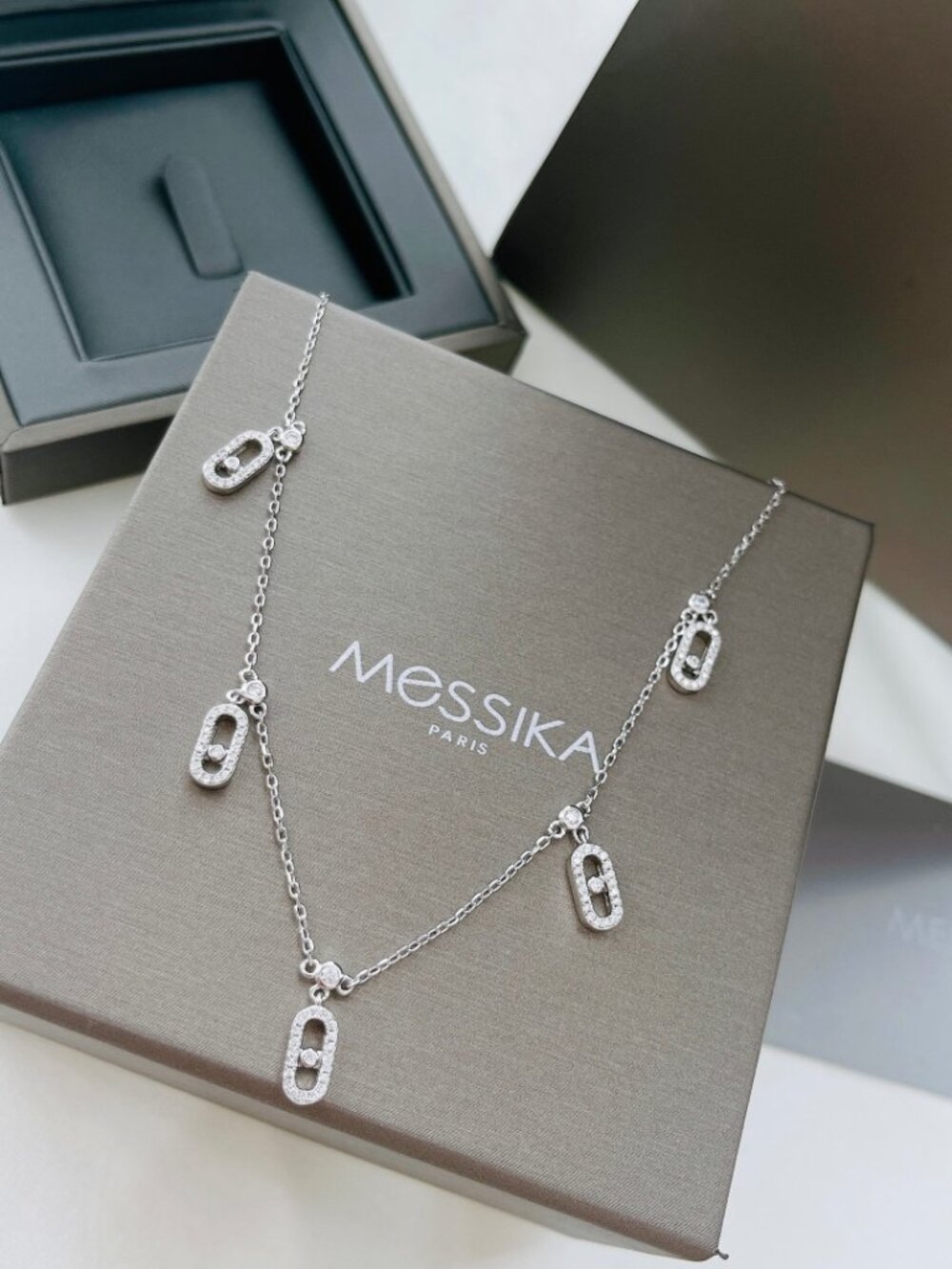 Messika sliding diamond necklace